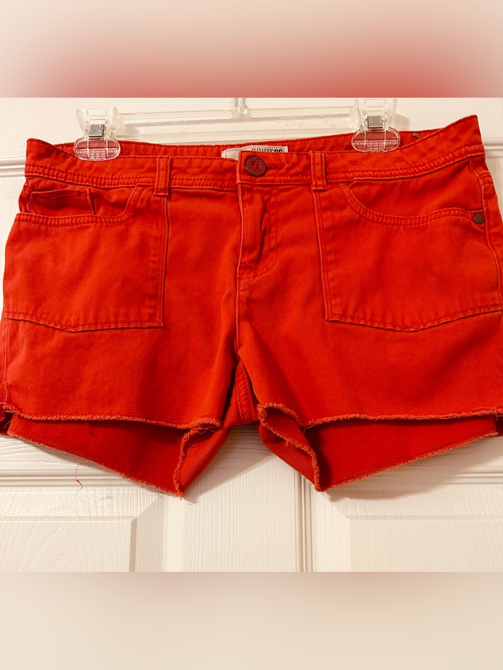 Vintage Route 66 Red-Orange Denim Jean Shorts